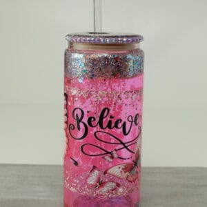 Believe Snow Globe Cup - Pink